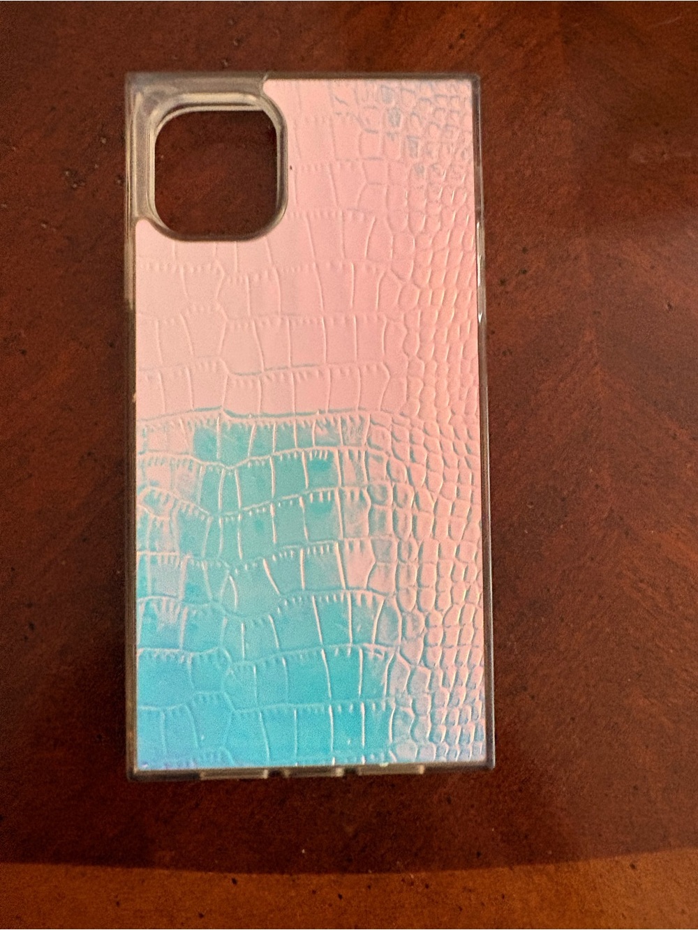 Flaunt silver iridescent crocodile look iPhone 11 case
